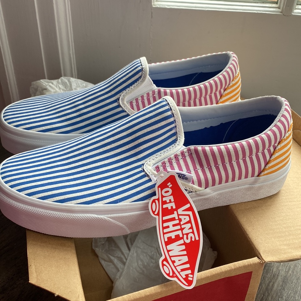 Classic Slip-On Vans (Deck Club) Mix Stripes BRAND NEW WITH TAGS